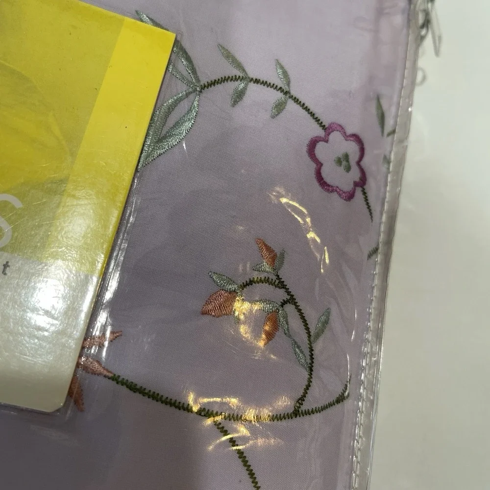 Vtg Interiors King Size Duvet Mini Set Lavender Embroidered Floral NEW NIP NOS